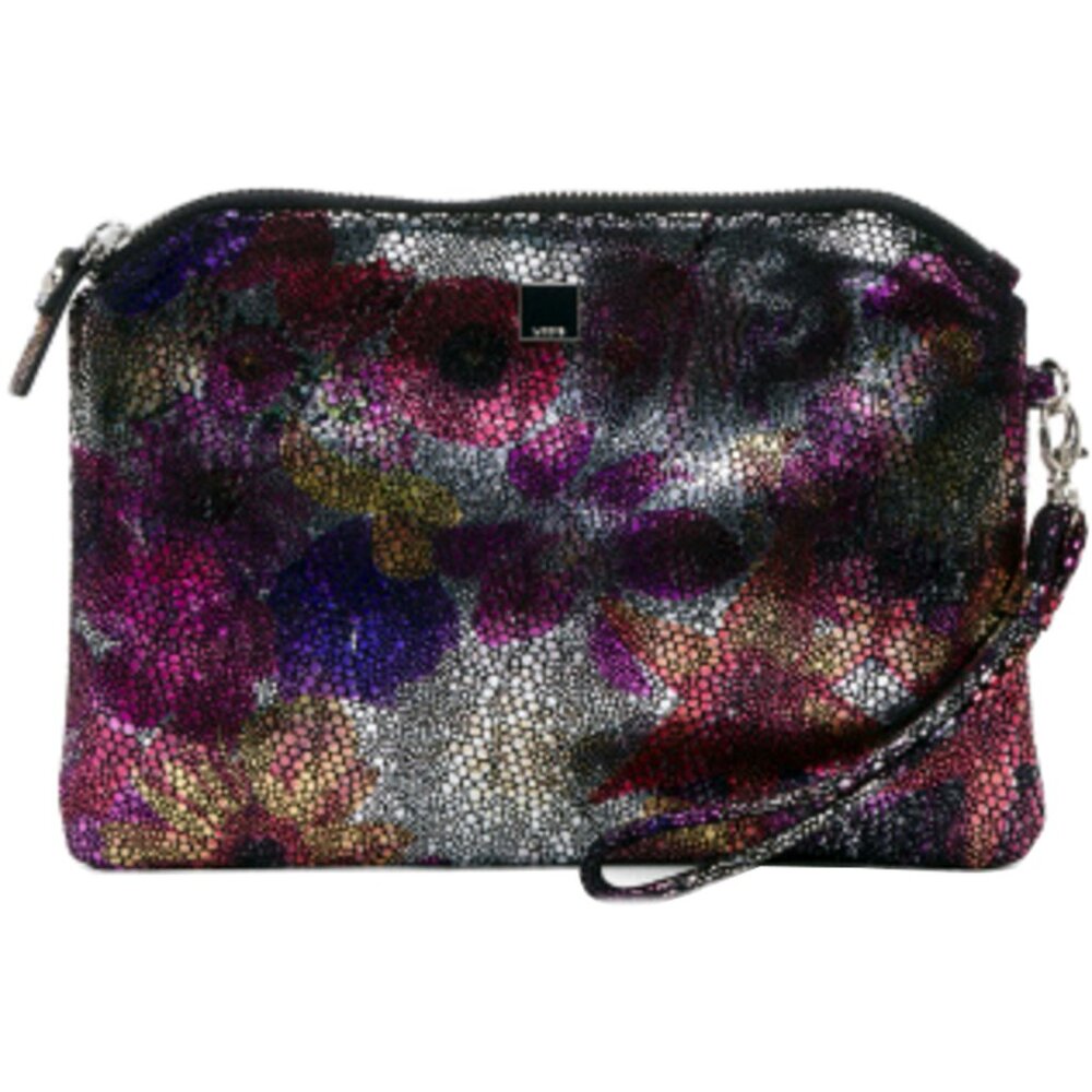 NWT-Lodis Eifel Metallic Floral Leather Wristlet Phone, Tablet Case & Wallet